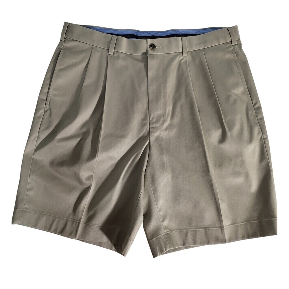 Brook's Brothers Mens Pleated Khaki Shorts Casual Summer Chino Golf Walking